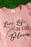 LIVE LIFE IN FULL BLOOM" ANGEL SLEEVE CAMEO COLOR TOP. TPG251123003-SOL