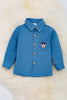 Rudolph embroidered pocket long sleeve boys shirt.TPB50143015JEAN