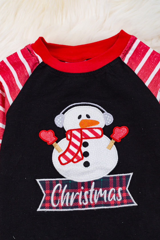 Christmas embroidered snowman boys romper. RPB50143009 WEN