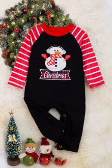  Christmas embroidered snowman boys romper. RPB50143009 025WEN