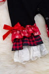 Christmas embroidered snowman ruffle romper with snaps. RPG50143026-WEN