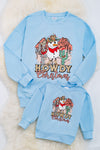 Howdy Christmas" Snowman printed on lt.blue sweatshirt. TPW50133011 006WEN