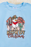 Howdy Christmas" Snowman printed on lt.blue sweatshirt. TPW50133011 006WEN