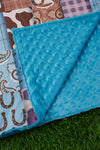 BLUE SHERIF MULTI-PRINTED BABY BLANKET. 38" BY 40" BKG25153024