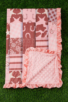  PINK SHERIF MULTI-PRINTED BABY BLANKET. 35" BY 35" BKG25153022