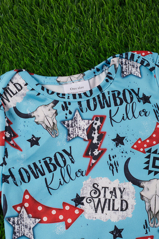 COWBOY KILLER"  PRINTED BABY GOWN. PJB25153007 S