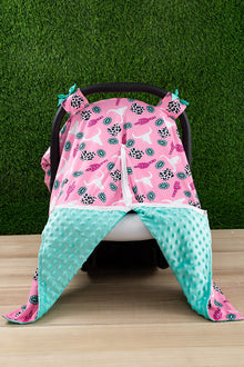  bull skull & concho printed on pink car seat cover. ZYTG65153010