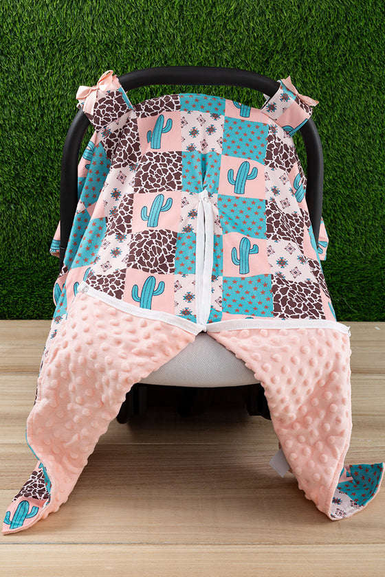 Star, giraffe & cactus multi printed patch car seat cover. ZYTG65153007 M