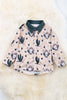 Boys bull skull printed on ivory button up shirt. TPB65143026 SOL