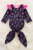 Fuchsia dessert cactus printed infant gown. PJG65153014 ONE SIZE