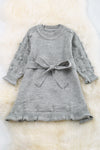 Gray knit long sleeve dress. DRG60153094-LOI