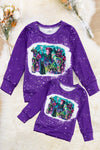 (GIRLS)the Sanderson sisters" purple graphic printed sweatshirt. TPG40113042-SOL