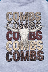 Combs, combs gray graphic long sleeve shirt. TPB65143008 SOL