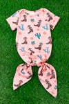 Coral western printed baby blanket. PJG25153026