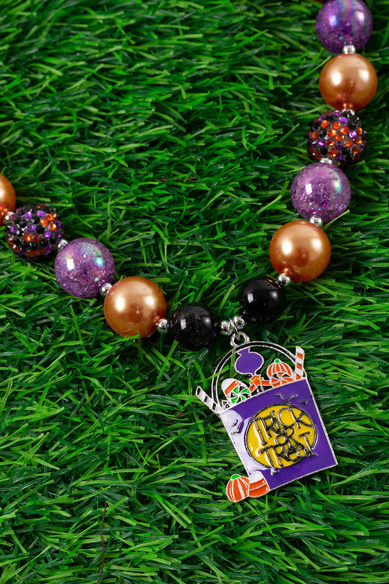 Purple & burnt orange bubble necklace w/bucket of candy. 3PCS/$15.00 ACG40153012