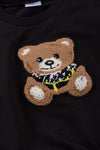 Teddy bear application black sweatshirt. TPG65153080-loi