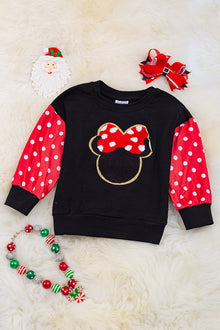  Polka Dot character sweatshirt with gold glittery application. TPG65133044 LOI