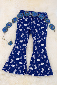  Navy blue cowgirl printed denim jeans. PNG25154001 jeann