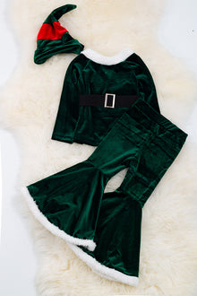  Green Girls miss Santa velvety 4 piece set.  OFG501622005AMY