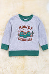 Howdy Christmas" gray tree printed sweatshirt. TPB50153014AMY