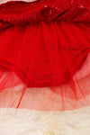 Red sequins dress with tulle trim. RPG50133070 AMY