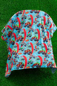  Monster truck printed baby blanket. (38"BY40") BKB65153007 M