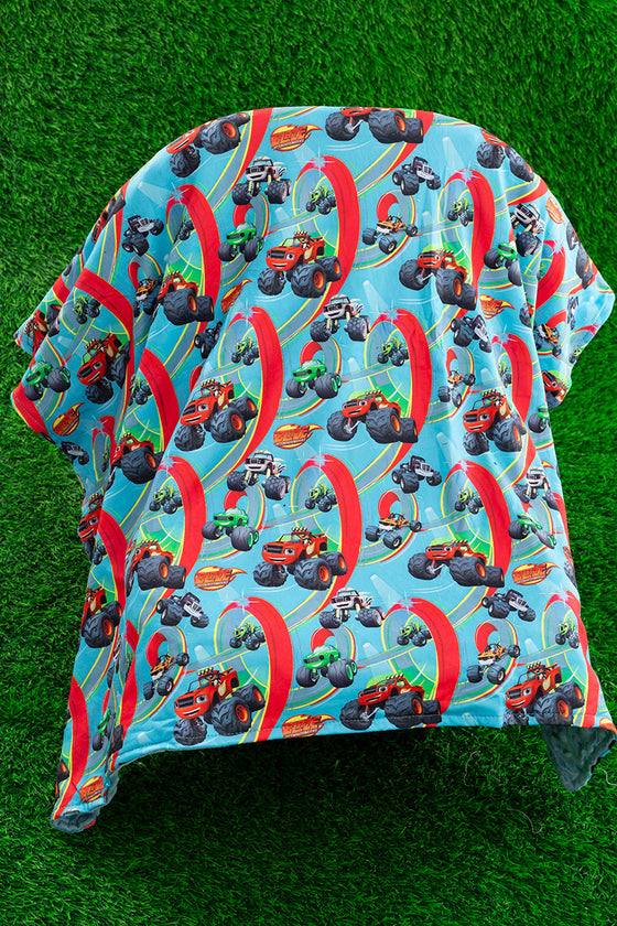 Monster truck printed baby blanket. (38"BY40") BKB65153007 M