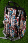 Floral, horse shoe printed diaper bag. BBG25153031