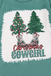 Christmas cowgirl printed baby romper with bell sleeves. RPG50143001-AMY