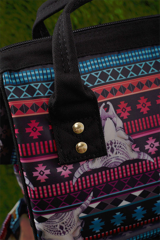 bull skull with geometric print diaper bag. BBG25153045