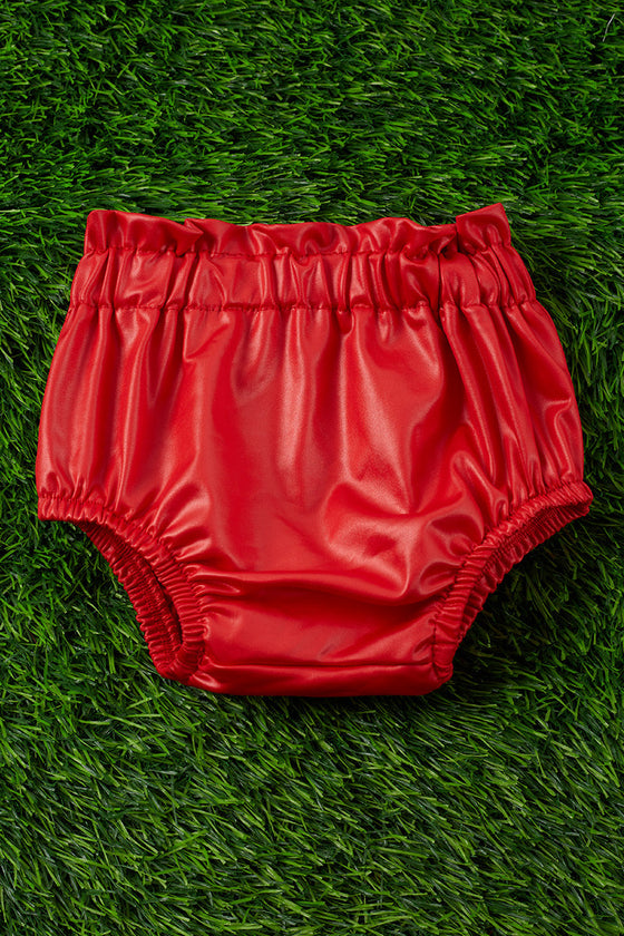 Red ruffle hem baby bloomers. PNG25153124 SOL