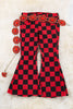 Red & black checker printed denim pants. PNG50133003 MARY