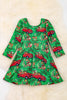 Car ride /Christmas character printed dress. DRG90113014SOL