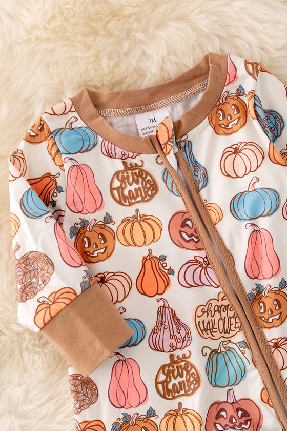 RPG40848 SOL: Happy Halloween printed baby onesie.