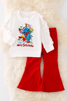  OFG41985 WEN: Merry Stitchmas ruffle top & ribbed bottoms.