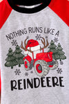 TPB40533: "Nothing runs like a reindeere" Boys Christmas long sleeve top.🎄