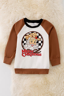  TPB40531 LOI: Merry Christmas Santa printed boys shirt.