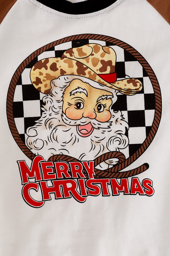 TPB40531 LOI: Merry Christmas Santa printed boys shirt.