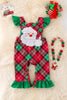 RPG40807 LOI: Santa applique plaid romper.