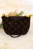 Dark Brown mini shoulder purse.BBG40053 M