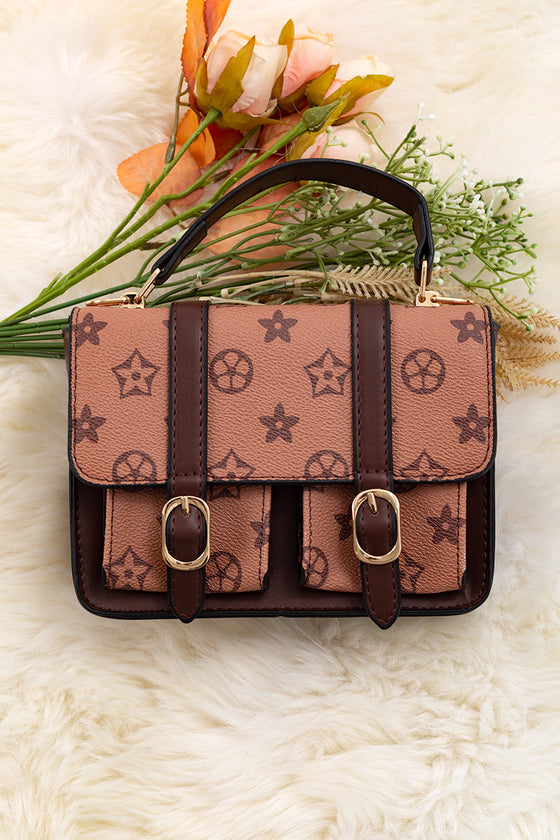 Brown/latte crossbody purse. BBG40073 M