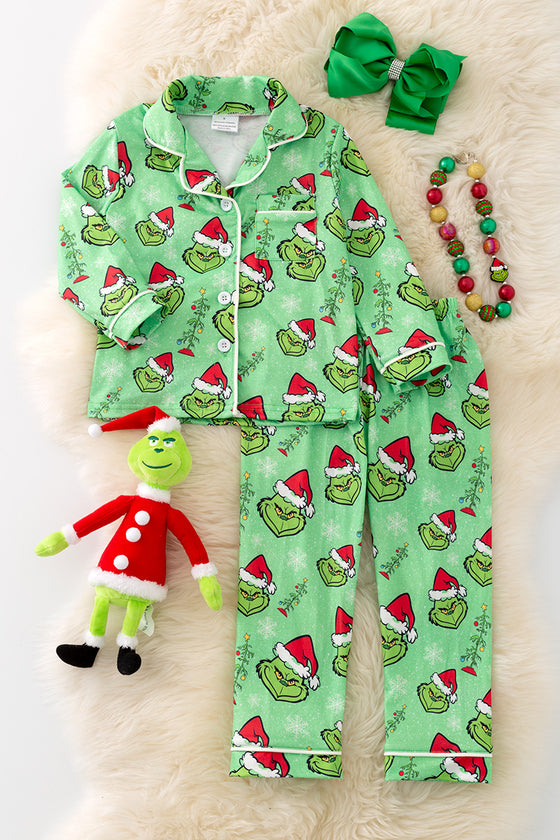 PJG40245 JEAN: Unisex Gr**** Christmas character pajama set.