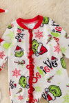 RPB40801 WEN: Gri*** Christmas character printed baby onesie.