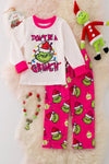 PJG40269 JEAN: Don't be a Gr****" Girls Christmas pajamas set.