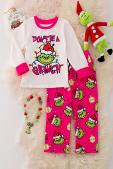  PJG40269 JEAN: Don't be a Gr****" Girls Christmas pajamas set.