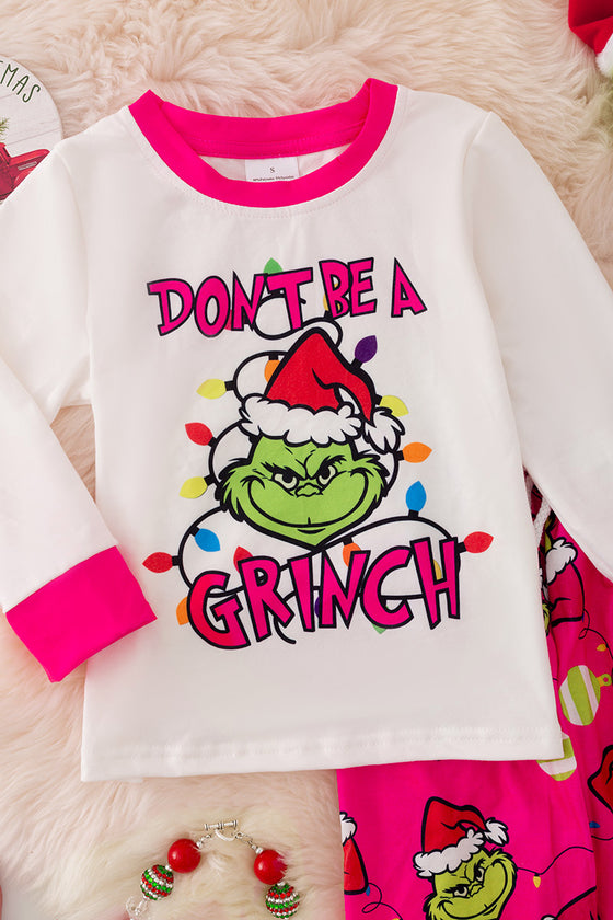 PJG40269 JEAN: Don't be a Gr****" Girls Christmas pajamas set.