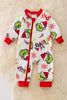 RPB40324 amy: Boys Gri*** Christmas character printed baby onesie.