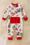 RPB40324 amy: Boys Gri*** Christmas character printed baby onesie.