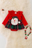 RPG40702 SOL: Santa applique baby onesie with snaps.