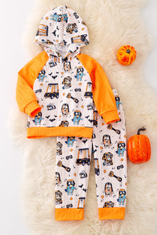  OFB40202 WEN: Halloween printed jogger set for boys.